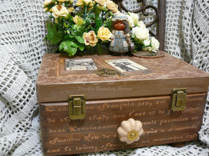 Drevená skrinka VINTAGE FOTO