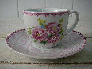 Sada šálok RUŽOVÉ KVETY