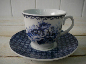 Sada šálok MODRÉ KVETY 